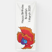Cute Siamese vecht tegen cartoon Spandoek (Verticaal)