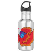 Cute Siamese vecht tegen cartoon Waterfles (Voorkant)