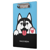 Cute Siberian Husky, aangepaste naam en kleur Klembord (Links)