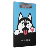 Cute Siberian Husky, aangepaste naam en kleur Klembord (Rechts)
