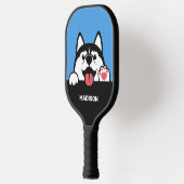 Cute Siberian Husky, aangepaste naam en kleur Pickleball Paddle (Links)