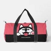 Cute Siberian Husky, aangepaste naam en kleur Plunjezak (Voorkant)