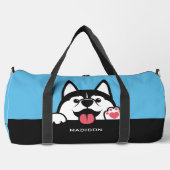 Cute Siberian Husky, aangepaste naam en kleur Plunjezak (Voorkant)