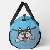 Cute Siberian Husky, aangepaste naam en kleur Plunjezak (Rechts)