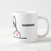 Cute Siberian Husky, aangepaste naam en tekst Grote Koffiekop (Rechts)