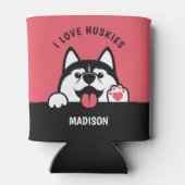 Cute Siberian Husky aangepaste tekst & kleur Blikjeskoeler (Achterkant)