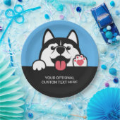 Cute Siberian Husky aangepaste tekst & kleur Papieren Bordje (Feest)