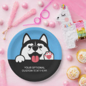 Cute Siberian Husky aangepaste tekst & kleur Papieren Bordje (Feest)