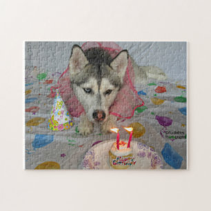 Cute Siberian Husky Birthday Puzzle Legpuzzel
