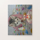 Cute Siberian Husky Birthday Puzzle Legpuzzel (Verticaal)
