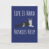 Cute Siberian Husky Cards Snow Blue Eyes Dog  Kaart (Voorkant)