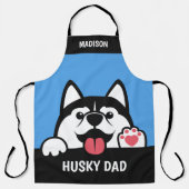 Cute Siberian Husky custom text Apron Schort (Voorkant)