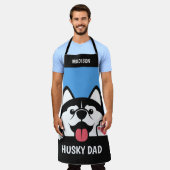 Cute Siberian Husky custom text Apron Schort (Gedragen)