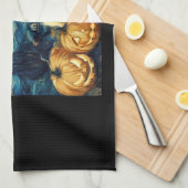 Cute Siberian Husky Dog Halloween Jack O Lantern P Theedoek (Quarter Fold)