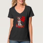 Cute Siberian Husky Dog Heart Valentine's Day Dog  T-shirt (Voorkant)