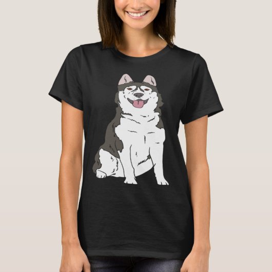 Cute Siberian Husky dog  Husky graphics T-shirt (Voorkant)