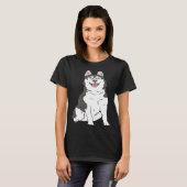Cute Siberian Husky dog  Husky graphics T-shirt (Voorkant volledig)