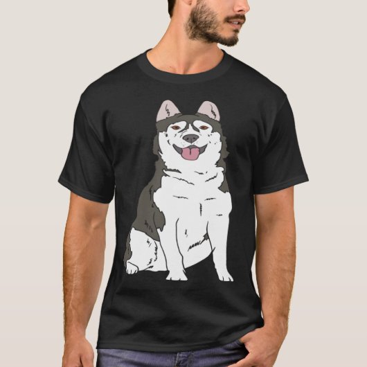 Cute Siberian Husky dog  Husky graphics T-shirt (Voorkant)