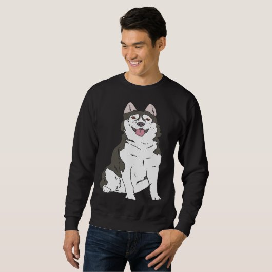 Cute Siberian Husky dog  Husky graphics Trui (Voorkant volledig)