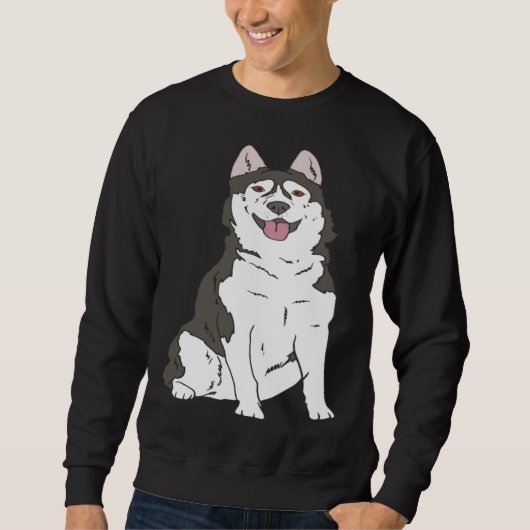 Cute Siberian Husky dog  Husky graphics Trui (Voorkant)