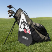 Cute Siberian Husky douanenaam Golf Towel Golfhanddoek (Groen)
