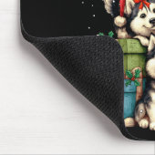 Cute Siberian Husky Le Dog Christmas Tree Xmas Hat Muismat (Hoek)