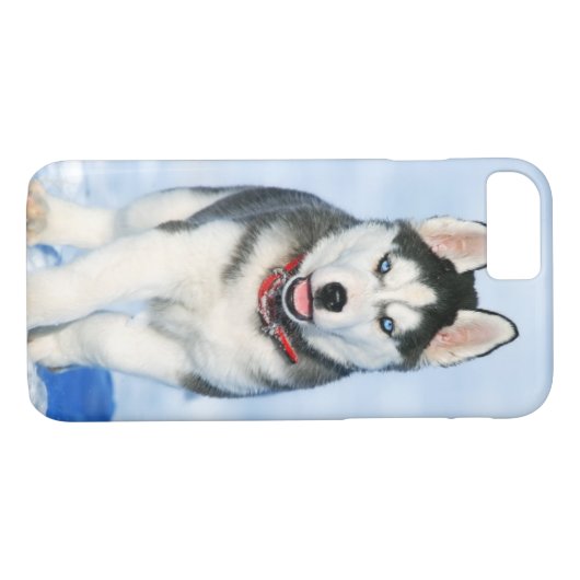 Cute Siberian Husky Puppy Dog in de sneeuw Case-Mate iPhone Case (Achterkant (Horizontaal))