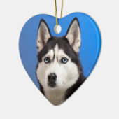 Cute Siberian Husky Puppy Dog Keramisch Ornament (Links)