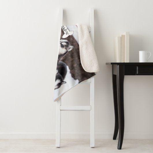 Cute Siberian Husky Puppy Dogs Blanket Name Bone Sherpa Deken (In situ)