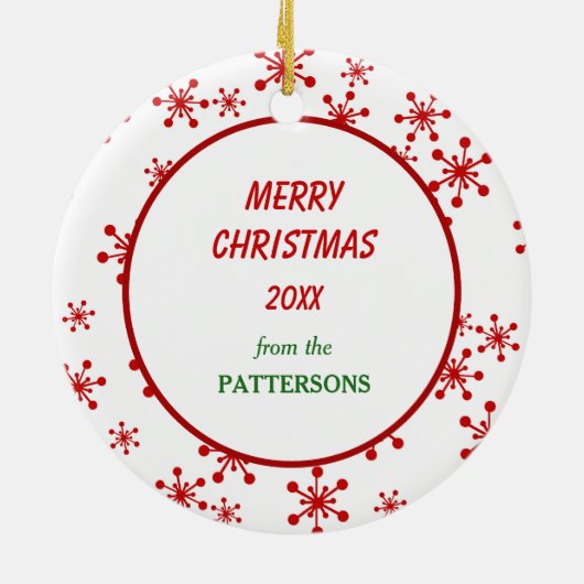 Cute Siberian Husky Puppy Snowflake Keramisch Ornament (Achterkant)