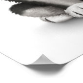 Cute Siberian Husky Puppy Wearing Glasses White Poster (Hoek)