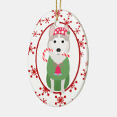 Cute Siberian Husky Red Snowflake Sjabloon Keramisch Ornament (Links)