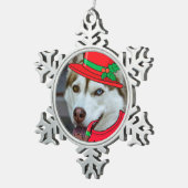 Cute Siberian Husky Santa Ornament (Rechts)