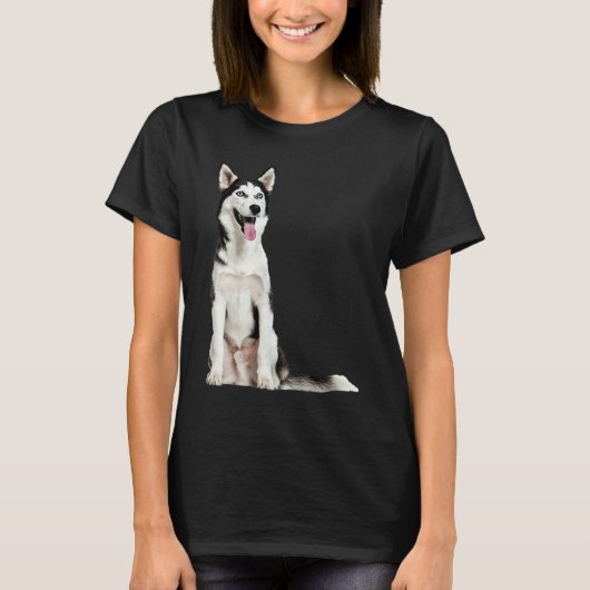 Cute Siberian Husky T-shirt (Voorkant)