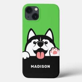 Cute Siberian Husky-telefoongesprekken Case-Mate iPhone Case