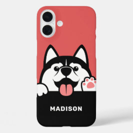 Cute Siberian Husky-telefoongesprekken iPhone 16 Plus Hoesje