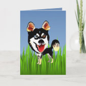 Cute Siberian Husky Wenskaart Kaart (Voorkant)