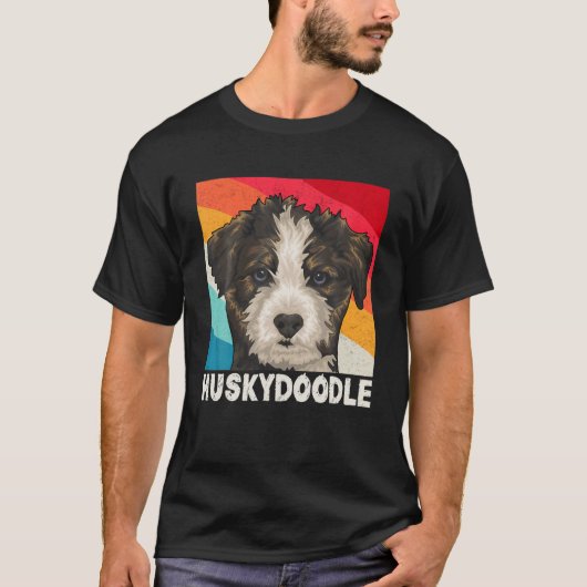 Cute Siberian Huskydole Art Retro, Sociabl Husky T-shirt (Voorkant)