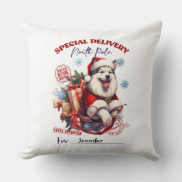 Cute Siberische Husky Kerst Dekenkussen Kussen