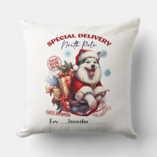 Cute Siberische Husky Kerst Dekenkussen Kussen