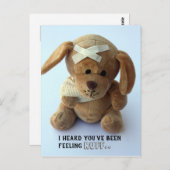 Cute Sick Teddy Dog krijgt goed briefkaart (Voorkant / Achterkant)