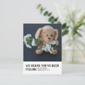 Cute Sick Teddy Dog krijgt goed briefkaart (Staand voorkant)