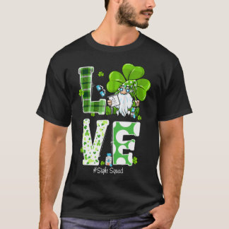 Cute Sight Squad St Patrick's Day Gnome Optometris T-shirt