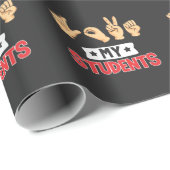 Cute Sign Language Teacher Love My Studenten Cadeaupapier (Rol Hoek)