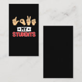 Cute Sign Language Teacher Love My Studenten Visitekaartje (Voorkant / Achterkant)