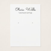 Cute Signature Script Earring Display Card Visitekaartje (Voorkant)
