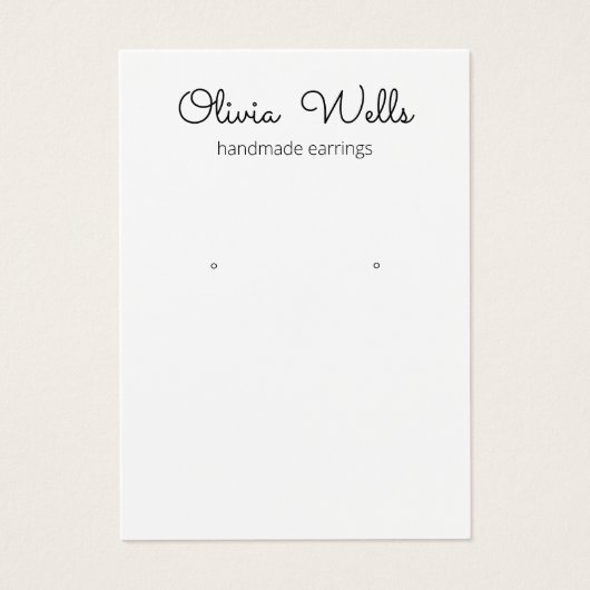 Cute Signature Script Earring Display Card Visitekaartje (Voorkant)