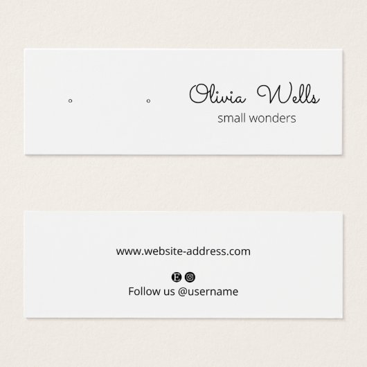 Cute Signature Script Stud Earning Display Kaart (Voorkant /achterkant)