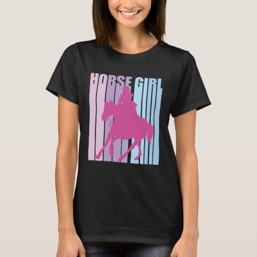 Cute Silhouette Horseback Rider Riding Funny Horse T-shirt (Voorkant)
