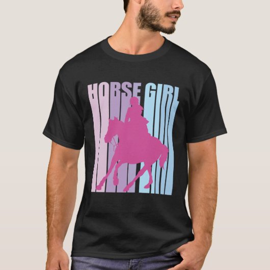Cute Silhouette Horseback Rider Riding Funny Horse T-shirt (Voorkant)